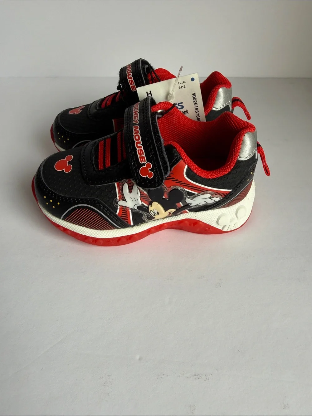 Kids Black & Red Light-Up Sneakers